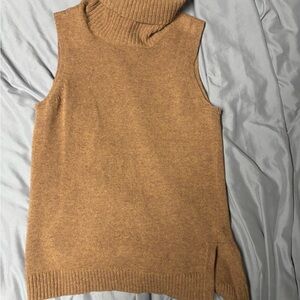J. Crew Camel Sleeveless Turtleneck Sweater